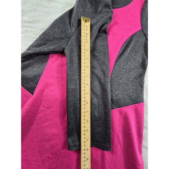 Uncle Frank Sheath Dress Color Block Jersey Ponte Knit 3/4 sleeves Pink Gray S - Picture 5 of 9